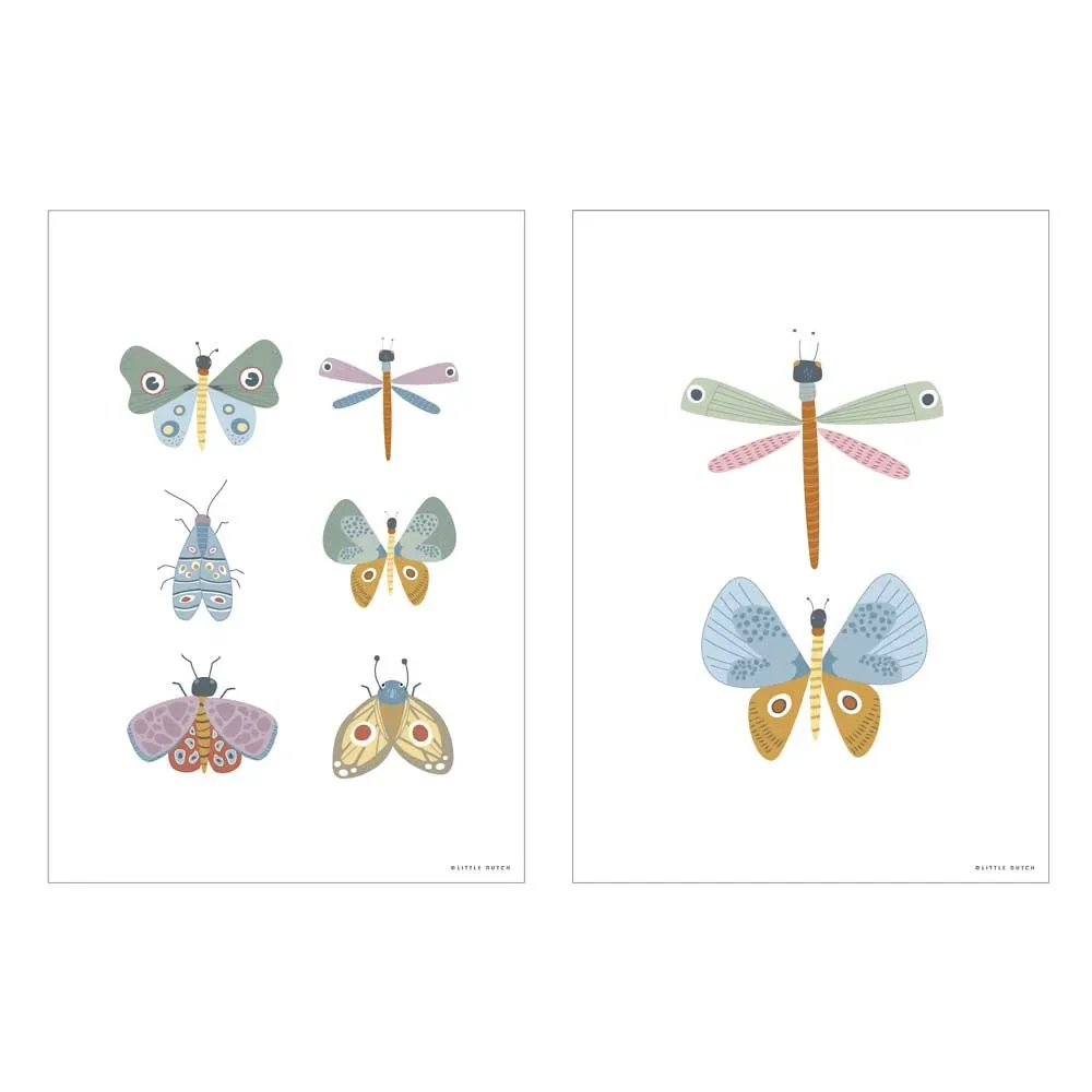 "Poster Little Dutch Papillons & Co "Spring Flowers" recto-verso image"