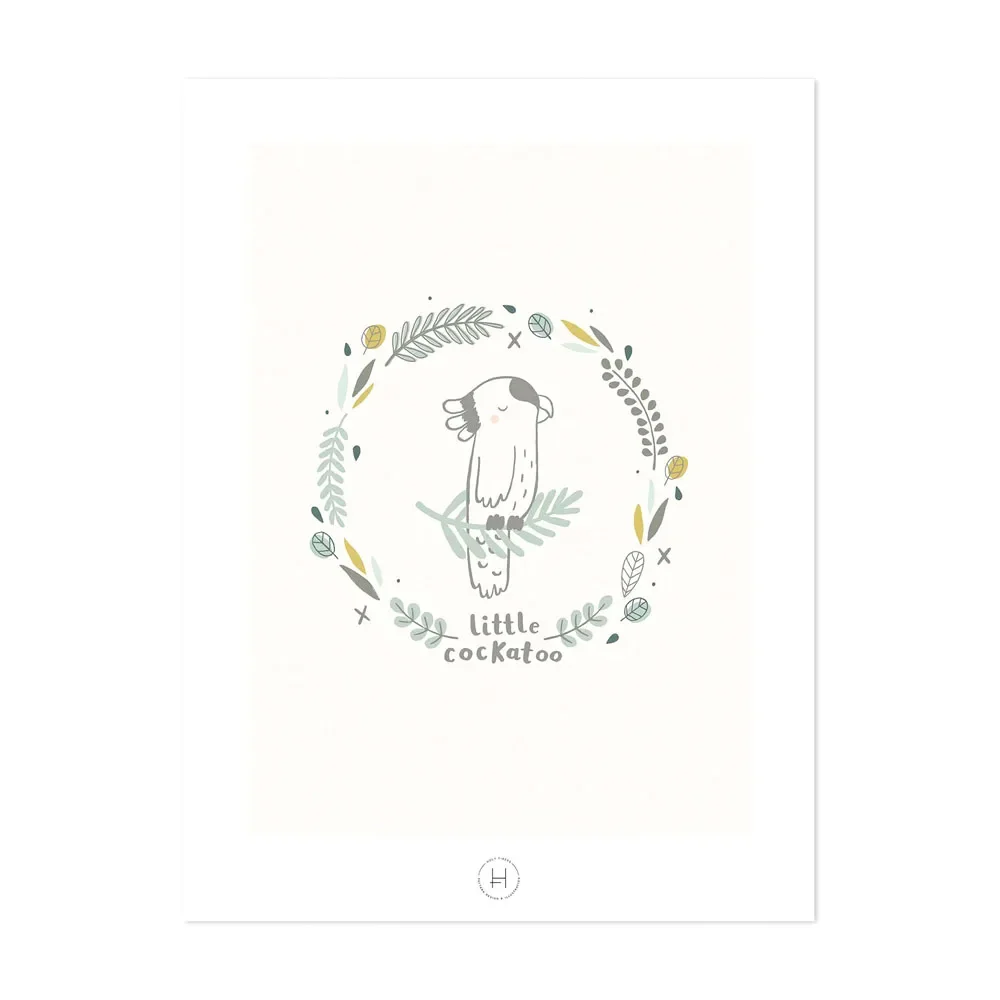 "Lilipinso Poster Petit cacatoès crème vert gris image"