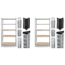 Tool rack 875 kg load capacity galvanized MDF 180x90x40cm - set of 2