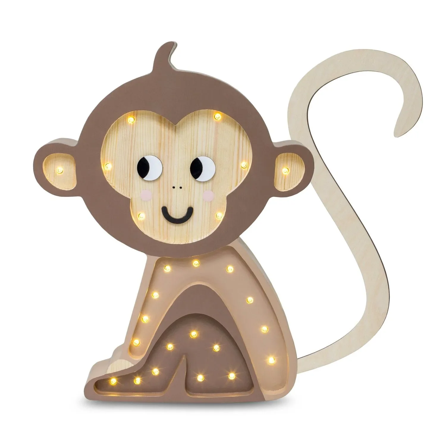 "Little Lights Veilleuse pour enfants, singe – 100% pin naturel image"