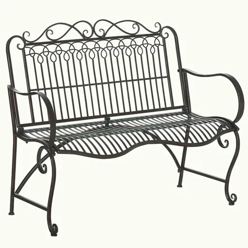 "2-seater garden bench stainless steel antique design 110 x 60 x 97 cm image"