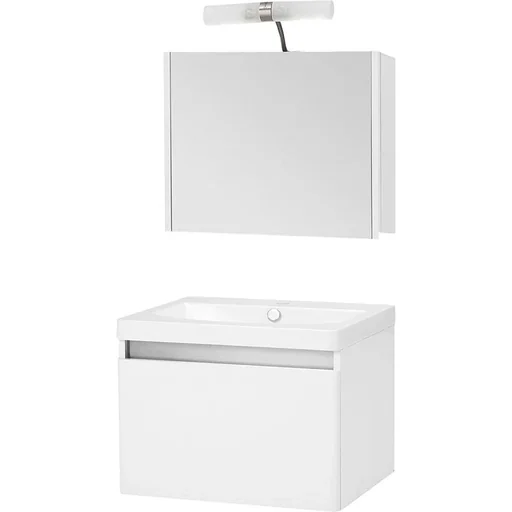 "Bathroom furniture Stripe 60cm including lighting - White image"