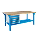 Workbench 2000 with drawer box, 4 drawers