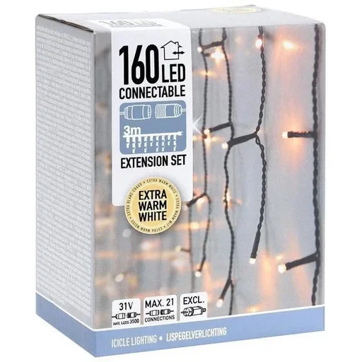 "Christmas lights - Linkable - 160 LED - 3 meters - Warm white image"