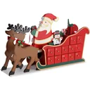Advent calendar sleigh with self-filling compartments