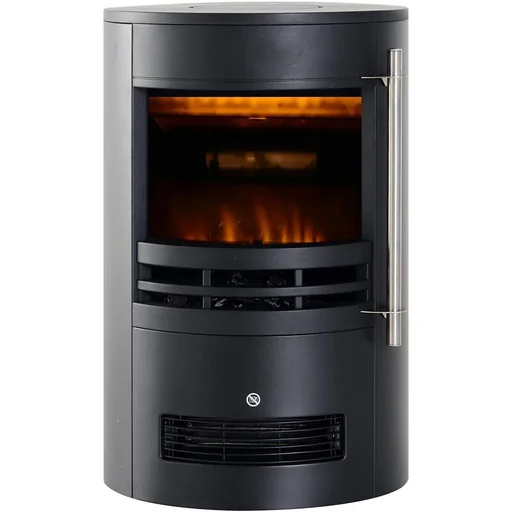 "Fireplace with flame effect black image"