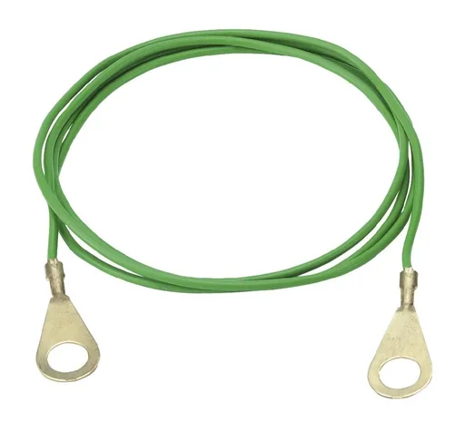 "Insulated earth connection cable, 2 eyelets M8, 100 cm image"