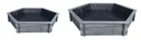 Hexagonal raised pond 200 cm solar, grey