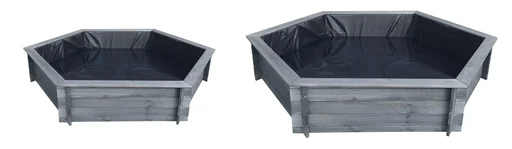 "Hexagonal raised pond 200 cm solar, grey image"