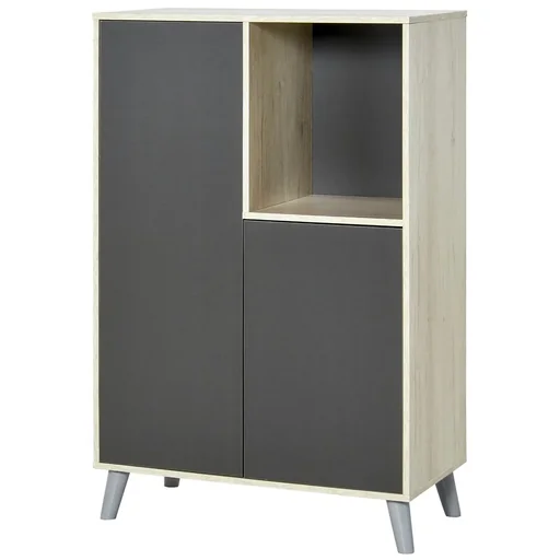 "Bookcase bookcase standing cabinet filing cabinet multi-purpose cabinet chipboard dark grey 80 x 40 x 120 cm image"