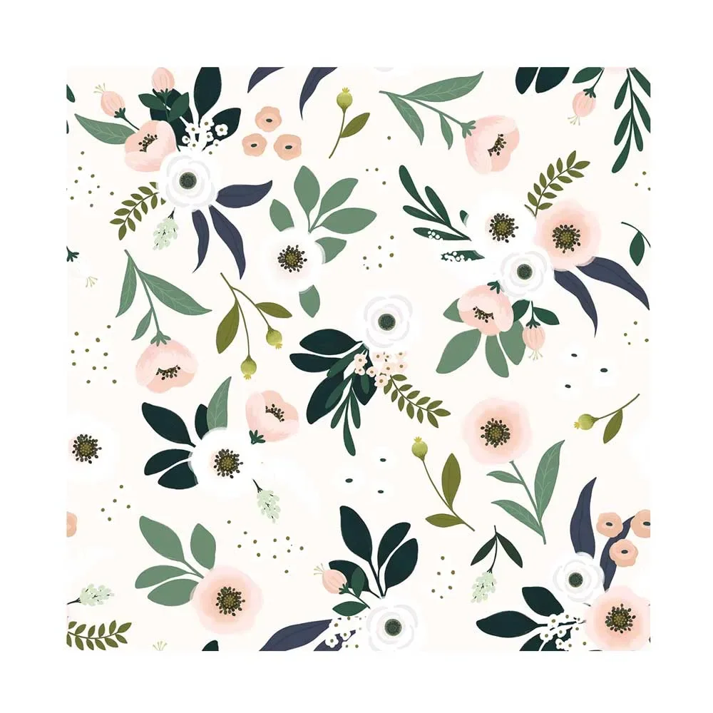"Lilipinso Papier peint intissé fleurs rose clair vert image"