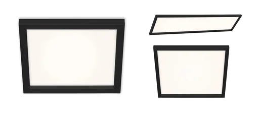 "LED ceiling light, square, 44.5 cm CCT, 24 watts, black image"
