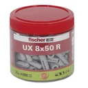 Universal dowel UX 8 x 50 R with rim, box