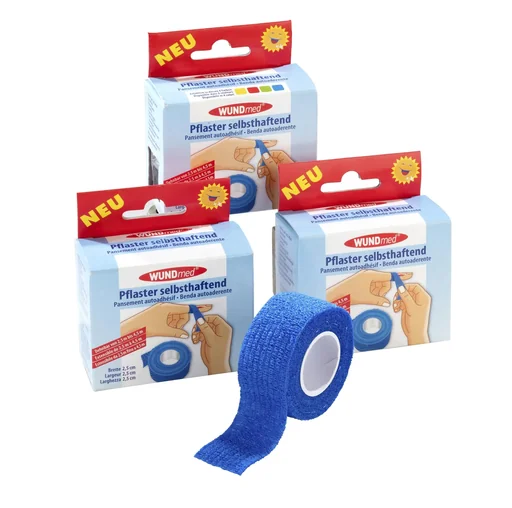 "Self-adhesive plasters, set of 3, blue image"