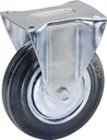 Fixed castor with solid rubber tyres, wheel diameter 80 mm