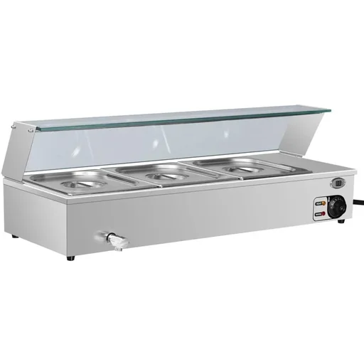 "Bain-Marie food warmer with 3 GN 1/2 trays made of stainless steel image"