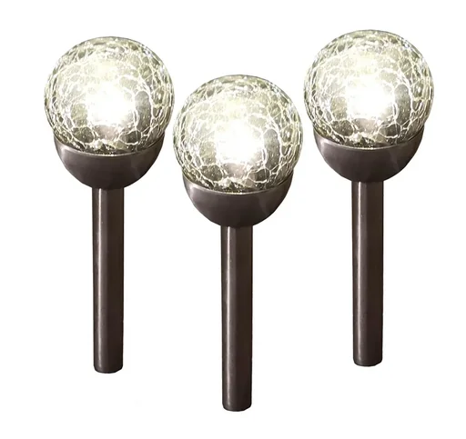 "Solar glass mosaic garden light set of 3 image"