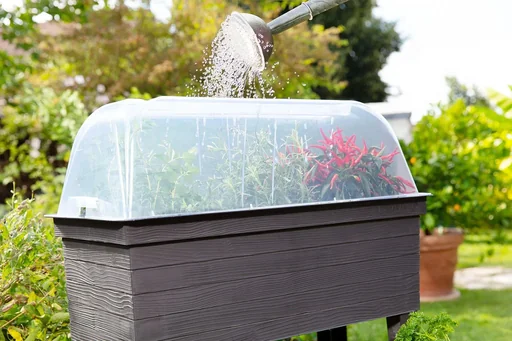 "Balcony raised bed Urban Set including cultivation hood image"