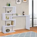 Bar table shelf Combi high table counter table with 4 shelves multi-angle placement rotatable white 175x30x164.5 cm