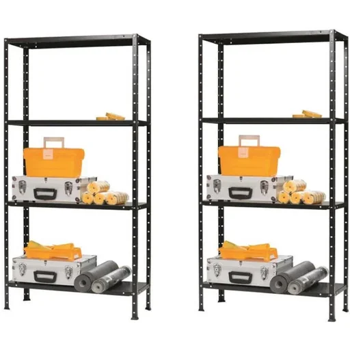 "Storage rack set of 2 - black 150 x 73 x 30 storage space image"