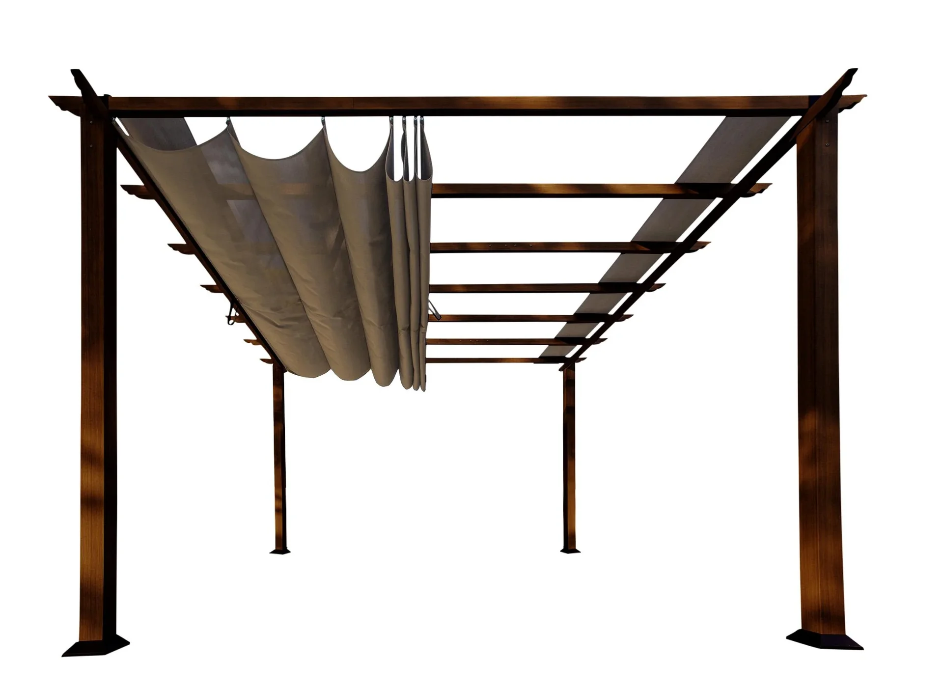 "Paragon Outdoor Pavillon d'extérieur „Florida“ Marron foncé, aspect bois - voile d'ombrage réglable image"