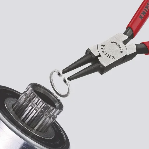 "Retaining ring pliers for internal rings in bores, plastic coated, black atramentized, polished, 140 mm image"