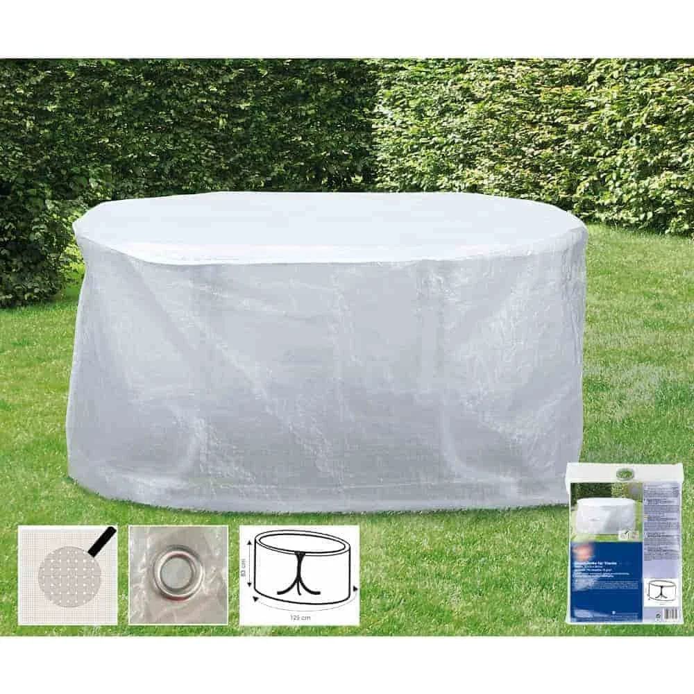 Housse de protection transparente pour table de jardin 143x93x83cm