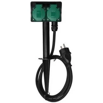 "Garden socket - outdoor socket with ground spike and power cable image"