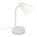 MASANI table lamp, metal base, opal glass, white, cable switch, E14 socket