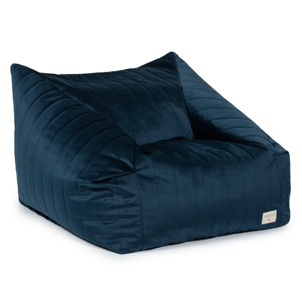 "Nobodinoz Bean bag "Chelsea" velours bleu nuit image"