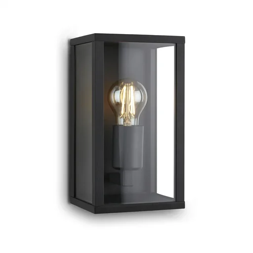 "Luminaire extérieur, 1-foyer, IP44, métal-verre, noir, douille E27 image"