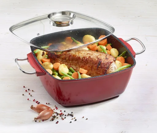 "Square roasting pan 28x28cm, 7L, red image"