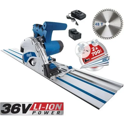 "Cordless plunge-cut saw PL55Li - 160mm, 2 Ah, 36V, incl. guide rails, saw blade 1x 24T + 1x 48T image"