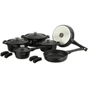 14-piece cookware set - 4 removable handles - Black
