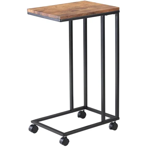 "Side table - on wheels - Industrial - 70 x 40 x 30 cm - Black/Brown image"