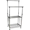 Double clothes rack on wheels