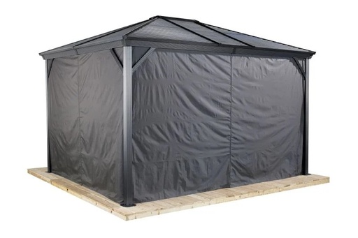 "Jeu de rideaux pour Ventura 1010 Gris foncé – Rideaux latéraux en polyester image"