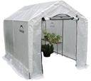 Serre 4,32 m² blanche, 180×240 cm – Serre tunnel avec porte enroulable & ventilation, résistante aux intempéries