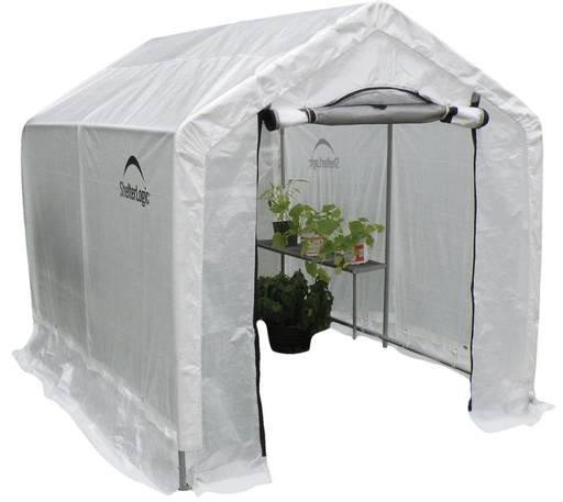 "Serre 4,32 m² blanche, 180×240 cm – Serre tunnel avec porte enroulable & ventilation, résistante aux intempéries image"
