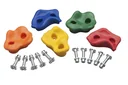 Climbing holds colorful 5 pieces in size M for attachment with 2 holes