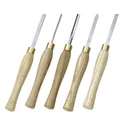 HSS turning chisel set in a wooden box (5 pieces)