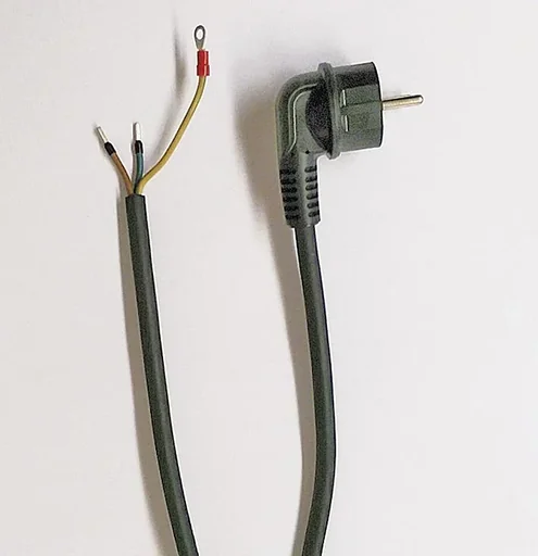 "Câble H07RN-F3G 1,5mm², L=3 m, avec fiche coudée, pré-assemblé. image"