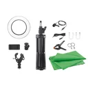 MyStudio Studio Kit with green screen, tripod with smartphone holder, microphone and video light