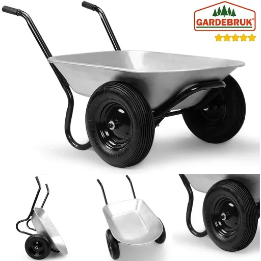 "Wheelbarrow 150 kg with pneumatic tires - galvanized image"