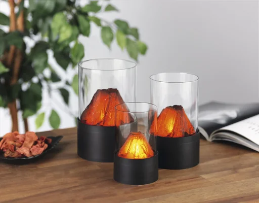 "LED light with fireplace effect - set of 3 image"