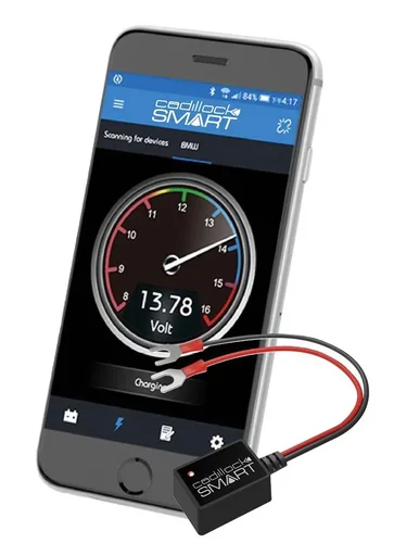 "Battery monitor "Smart" - No more jump-starting: Safety against battery failures via app image"