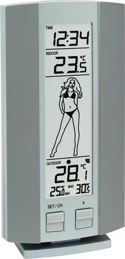 "Weather station WS 9750 with WEATHER GIRL image"