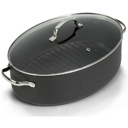 "Mehrzer - Oval frying pan with grill rack and glass lid - 36 cm image"