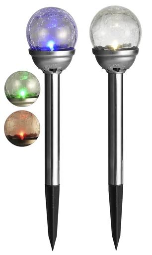 "LED solar lamp glass ball set of 2 image"