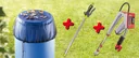 Anniversary set, rain barrel pump, net and watering rod
